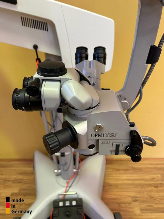 Carl Zeiss VISU 200 with Stereoscopic Co-observation Attachment (assistant Microscope) on S-8 Magnetic Floor Stand.